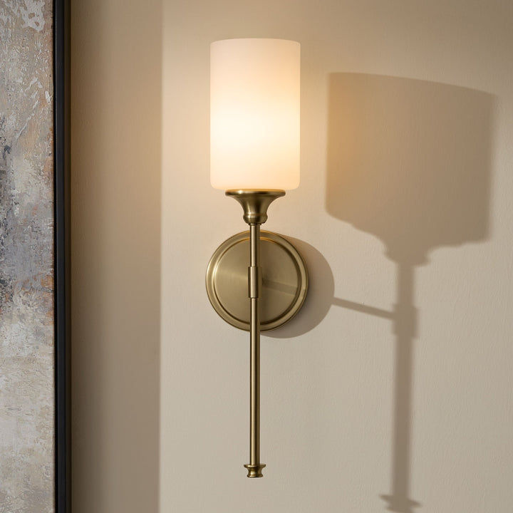 Celeste 1 Light Transitional Aged Brass Wall Sconce