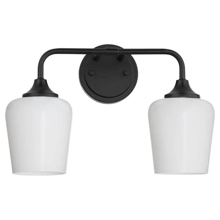 Raymond 2 Light Opal Wall Mount - Matte Black