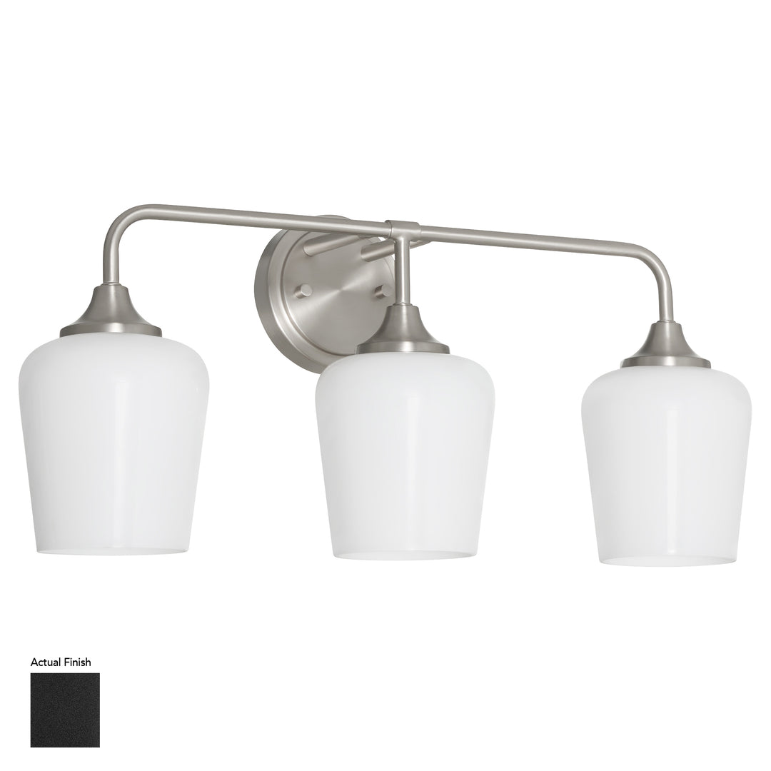 Raymond 3 Light Opal Wall Mount - Matte Black