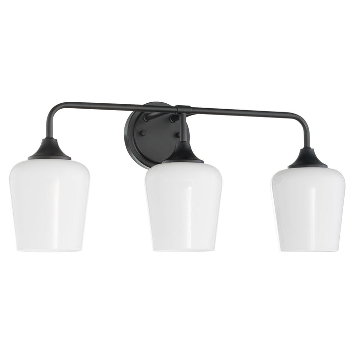 Raymond 3 Light Opal Wall Mount - Matte Black