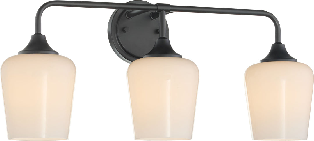 Raymond 3 Light Opal Wall Mount - Matte Black