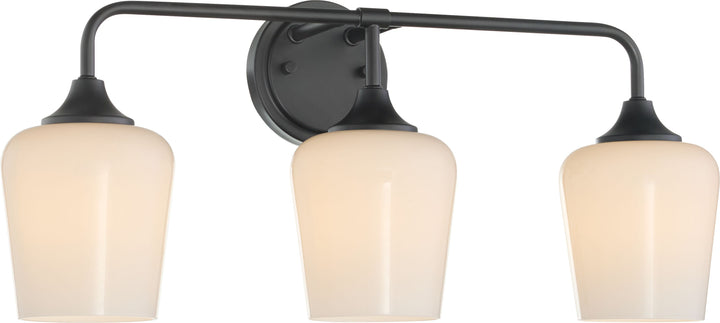 Raymond 3 Light Opal Wall Mount - Matte Black