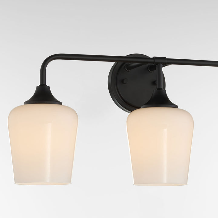 Raymond 3 Light Opal Wall Mount - Matte Black