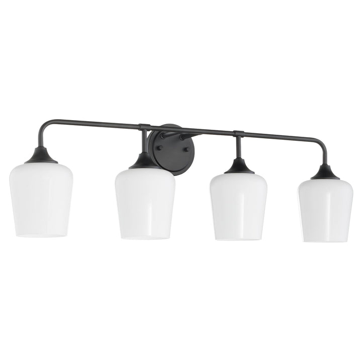 Raymond 4 Light Opal Wall Mount - Matte Black