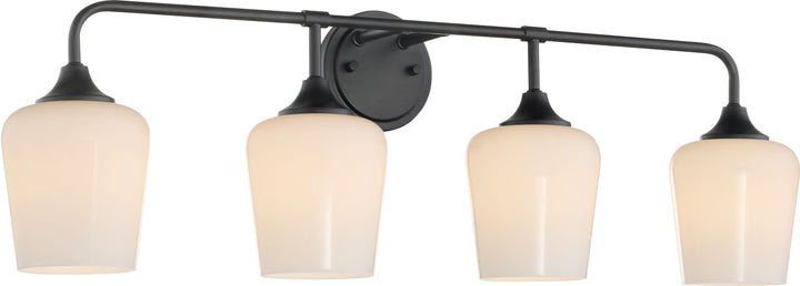 Raymond 4 Light Opal Wall Mount - Matte Black
