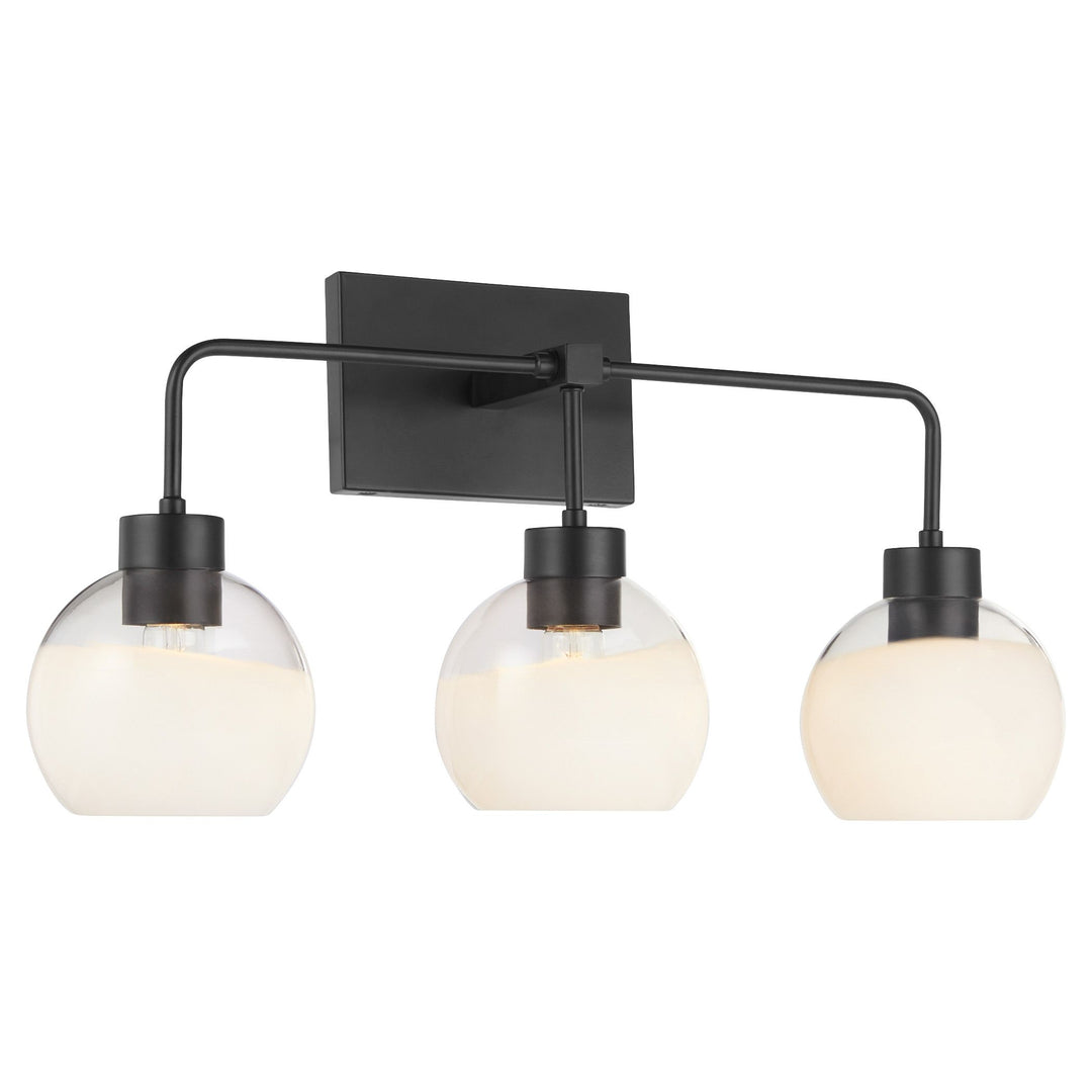 LACY 3 Light with Layered White Glass - Matte Black