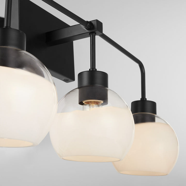 LACY 3 Light with Layered White Glass - Matte Black