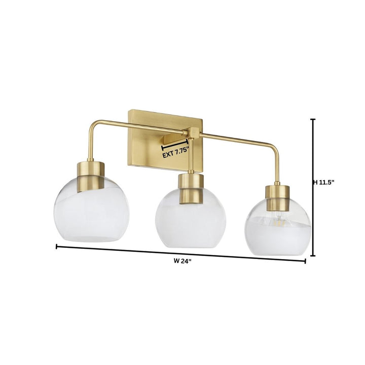 LACY 3 Light with Layered White Glass - Aged Brass