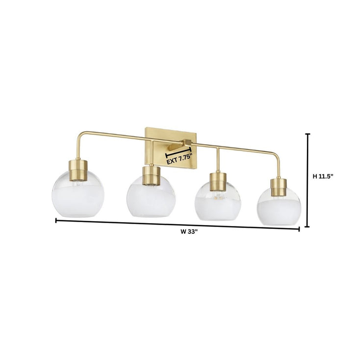 LACY 4 Light with Layered White Glass - Aged Brass
