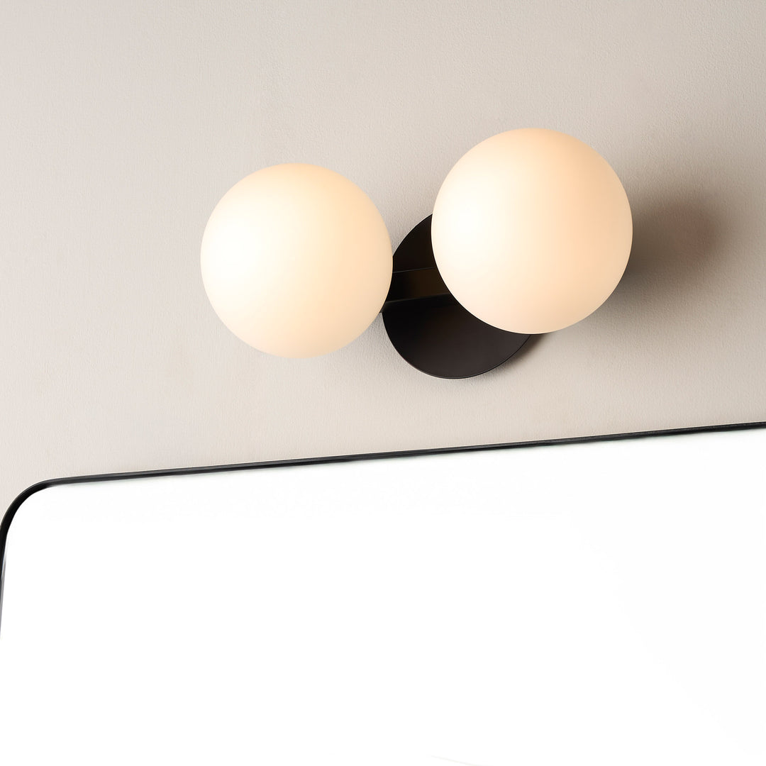 Jasper - 2 Light Modern and Contemporary Matte Black Globe Vanity