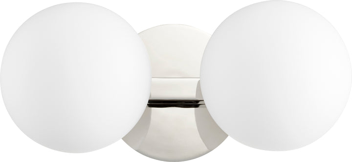 Jasper - 2 Light Modern and Contemporary Polished Nickel Globe Vanity