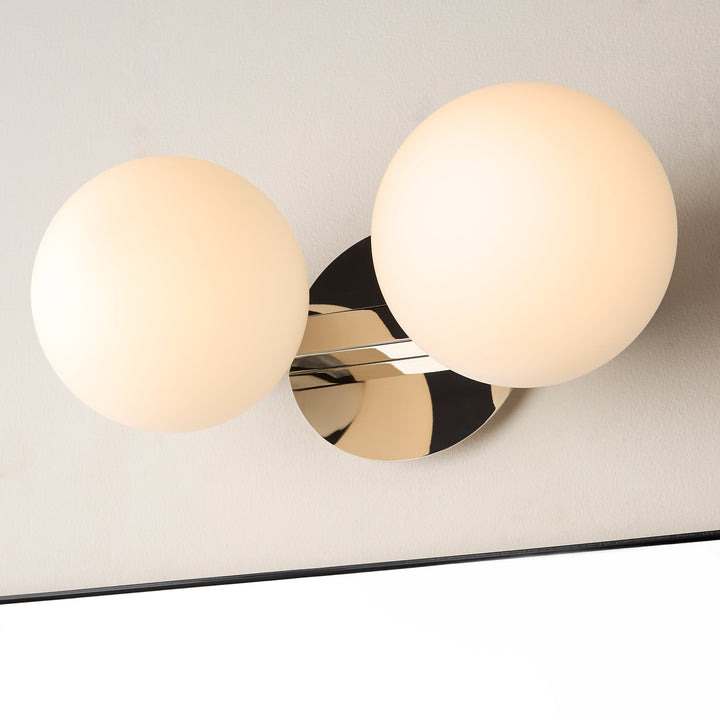 Jasper - 2 Light Modern and Contemporary Polished Nickel Globe Vanity