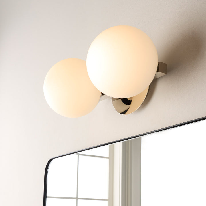 Jasper - 2 Light Modern and Contemporary Polished Nickel Globe Vanity
