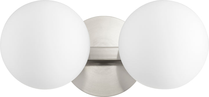 Jasper - 2 Light Modern and Contemporary Satin Nickel Globe Vanity