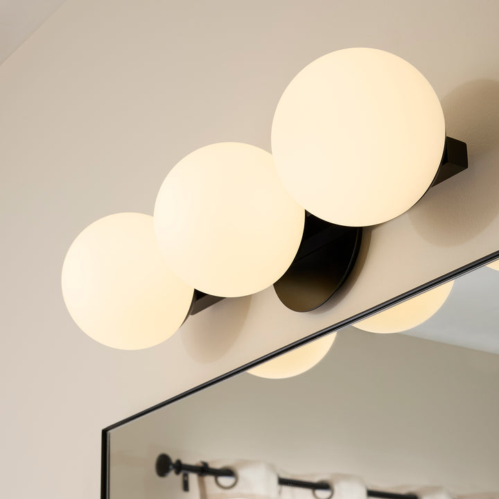 Jasper - 3 Light Modern and Contemporary Matte Black Globe Vanity