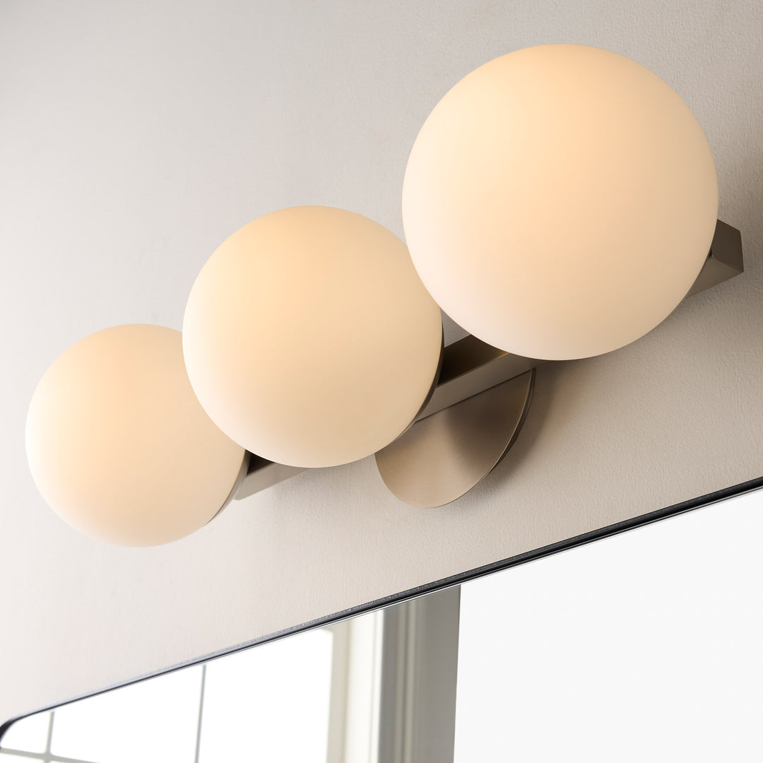 Jasper - 3 Light Modern and Contemporary Satin Nickel Globe Vanity