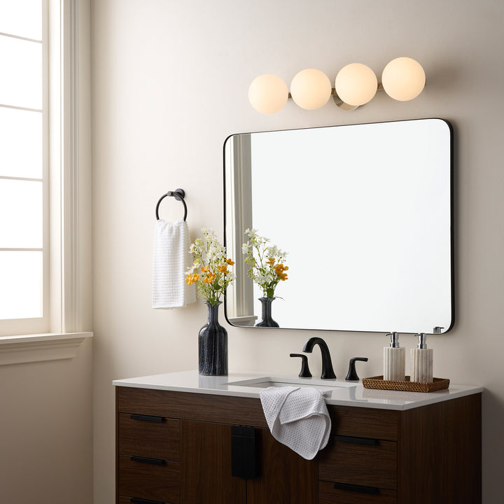 Jasper - 4 Light Modern and Contemporary Polished Nickel Globe Vanity