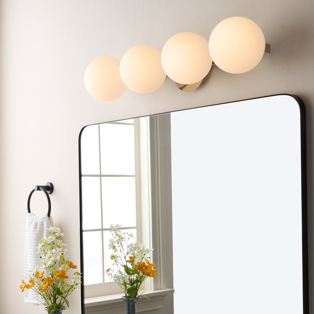 Jasper - 4 Light Modern and Contemporary Polished Nickel Globe Vanity