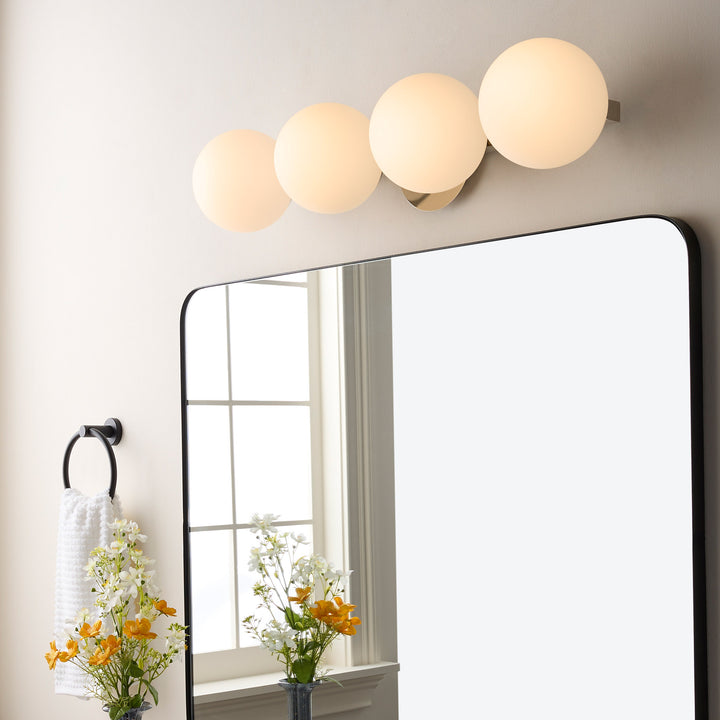 Jasper - 4 Light Modern and Contemporary Polished Nickel Globe Vanity