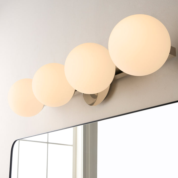 Jasper - 4 Light Modern and Contemporary Polished Nickel Globe Vanity