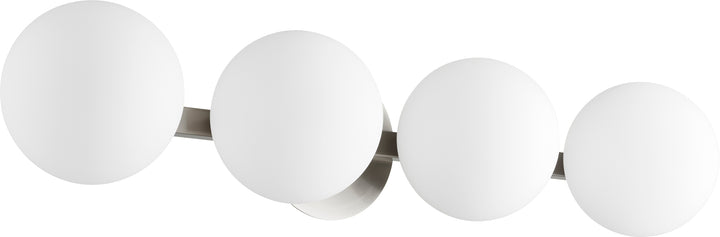 Jasper - 4 Light Modern and Contemporary Satin Nickel Globe Vanity