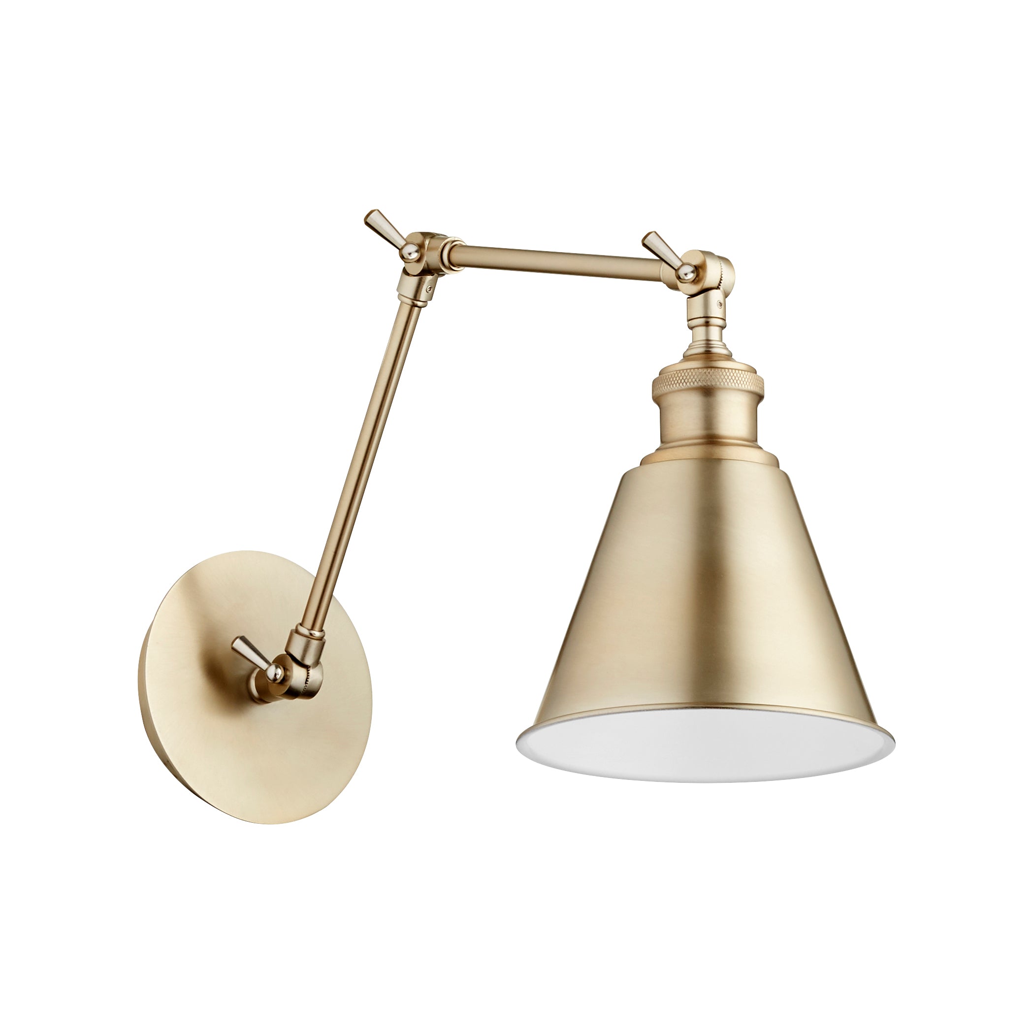1 Light Mid Century Modern Aged Brass  Wall Sconce