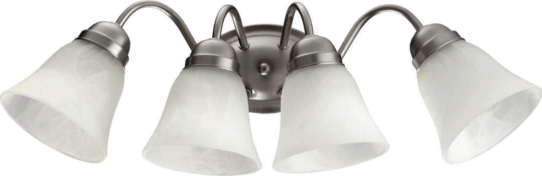 4 Light Faux Alabaster WL Mount - Satin Nickel