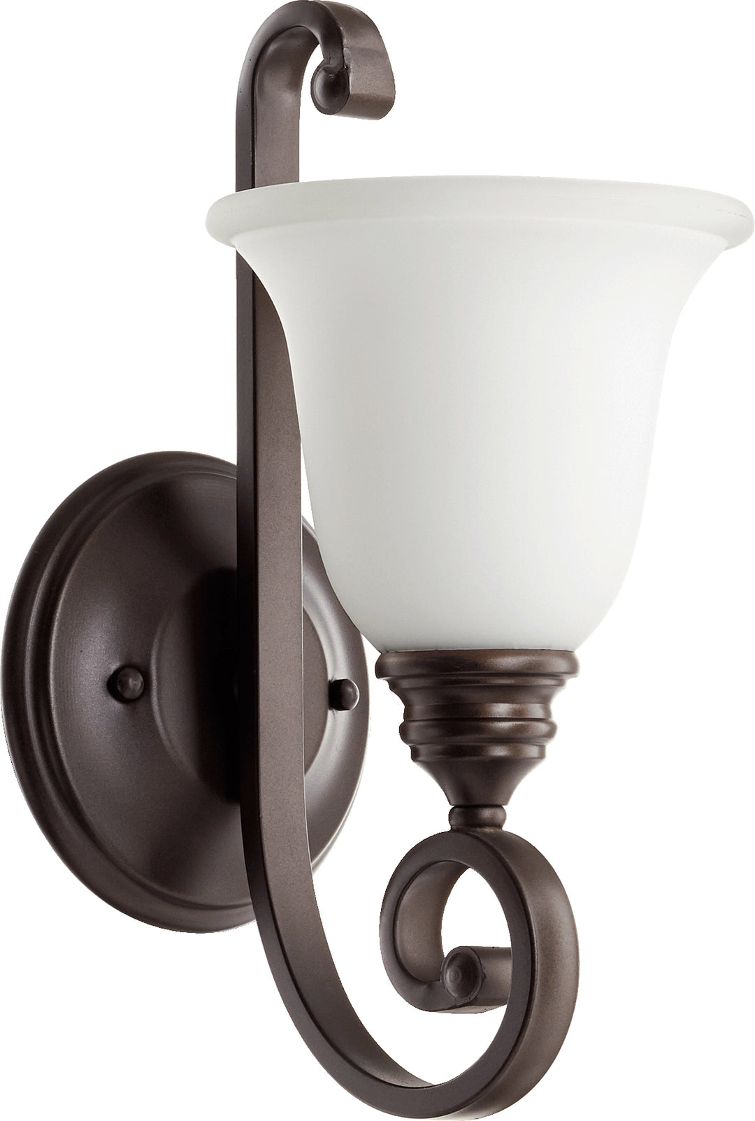 Bryant 1 Light Traditional Oiled Bronze Satin Opal Glass Wall Sconce
