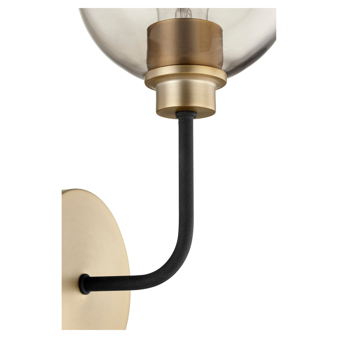Clarion 1 Light Wall Mount- Textured Black | Aged Brass