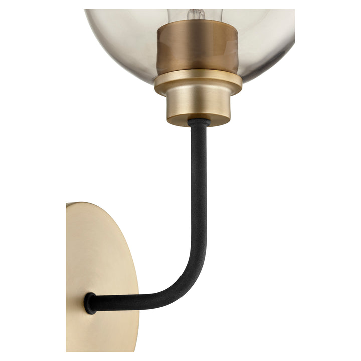Clarion 1 Light Wall Mount- Textured Black | Aged Brass