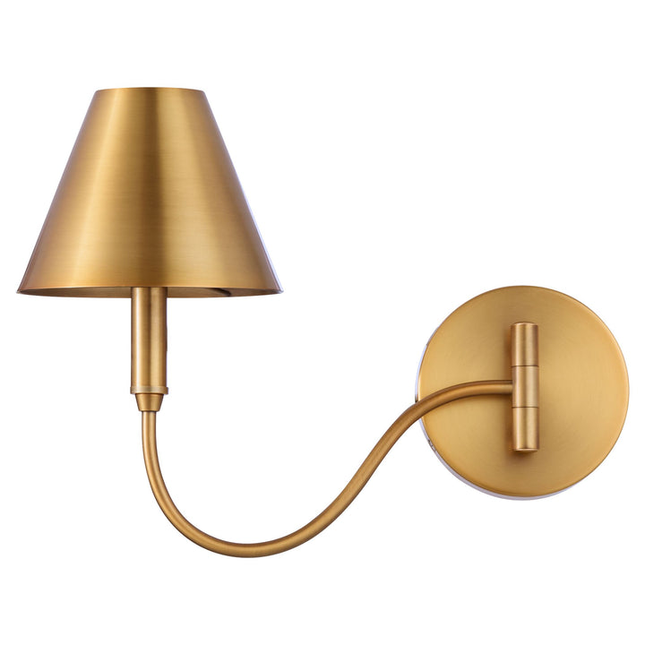 WALTZ 1-Light Swing-Arm Lamp - Brushed Brass