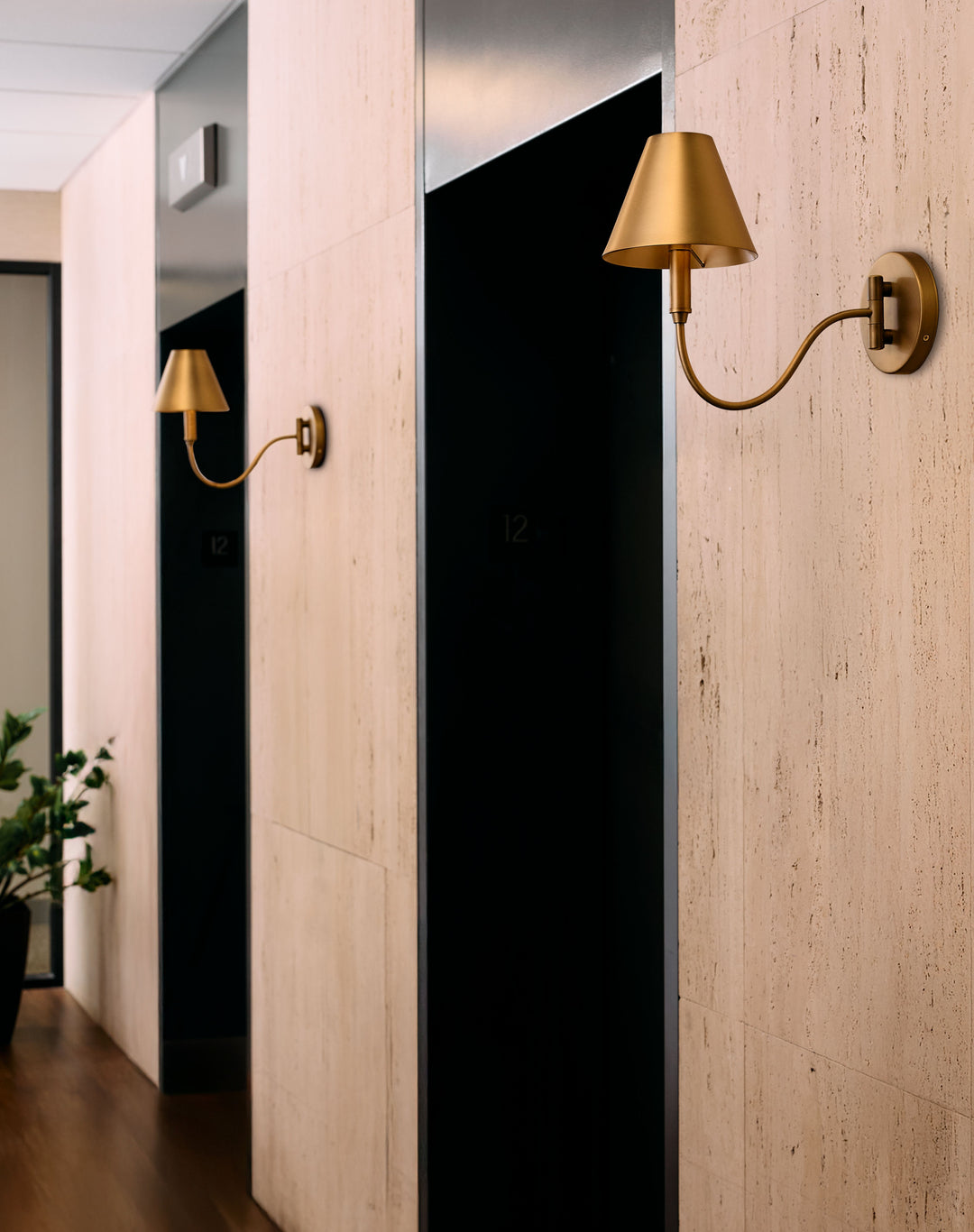 WALTZ 1-Light Swing-Arm Lamp - Brushed Brass