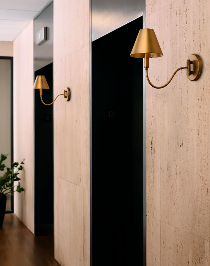 WALTZ 1-Light Swing-Arm Lamp - Brushed Brass
