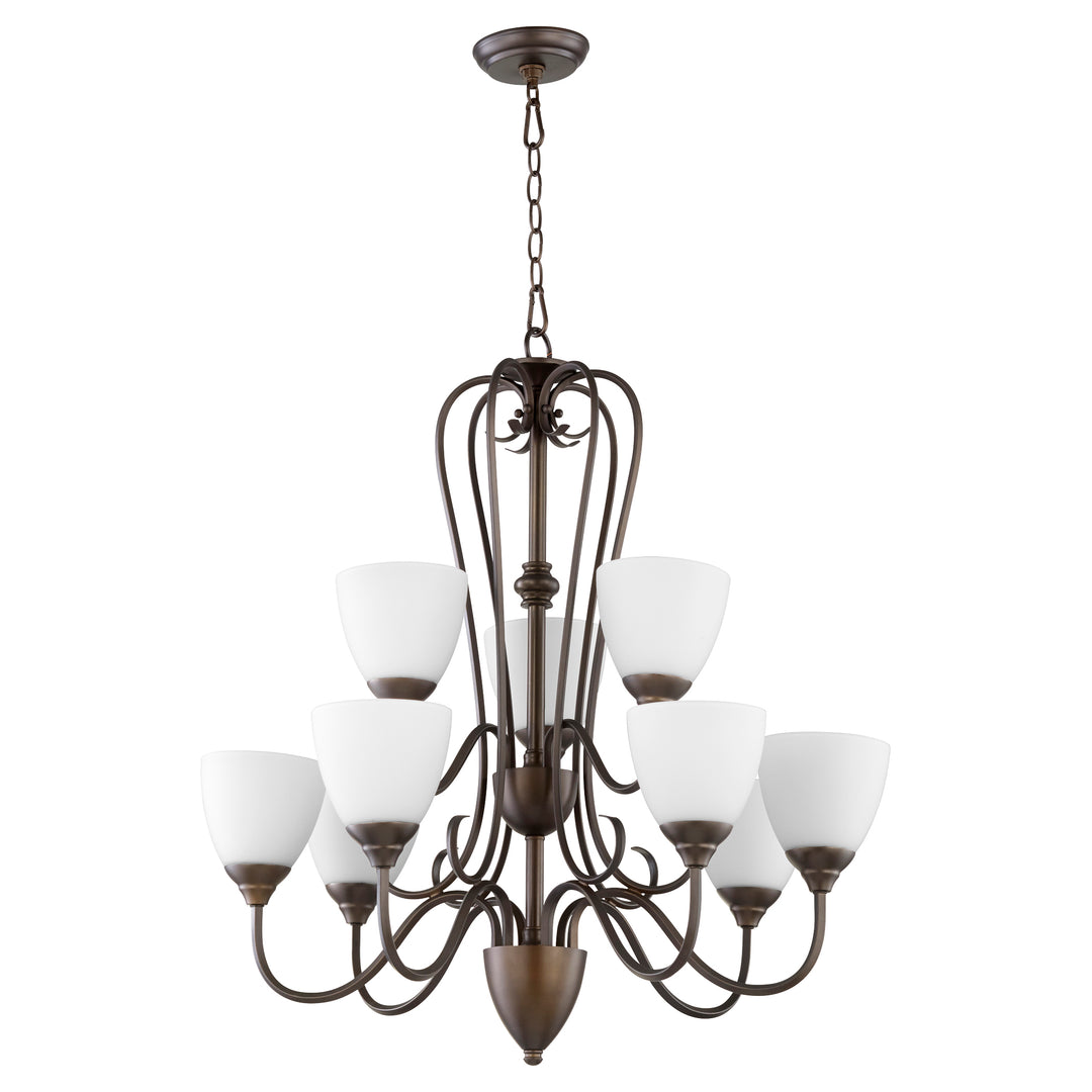 POWELL 9 Light Chandelier - Oiled Bronze