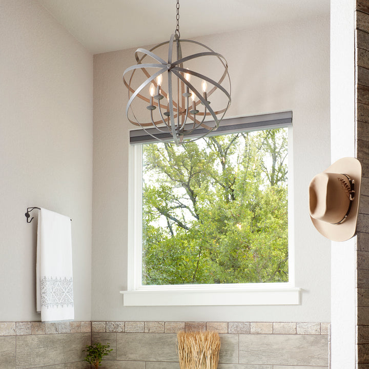 Celeste 6 Light Zinc  Transitional Chandelier