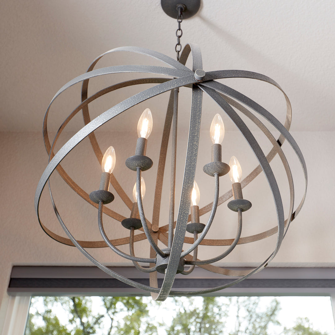 Celeste 6 Light Zinc  Transitional Chandelier