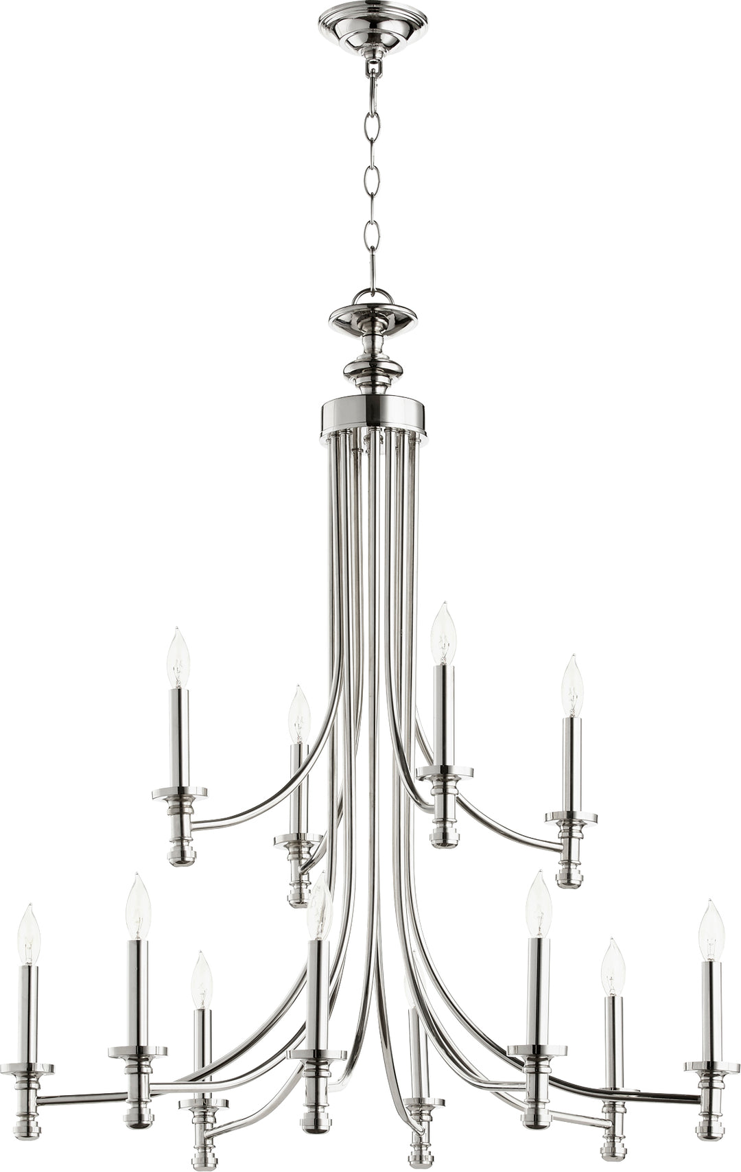 Rossington 12 Light Chandelier - Polished Nickel