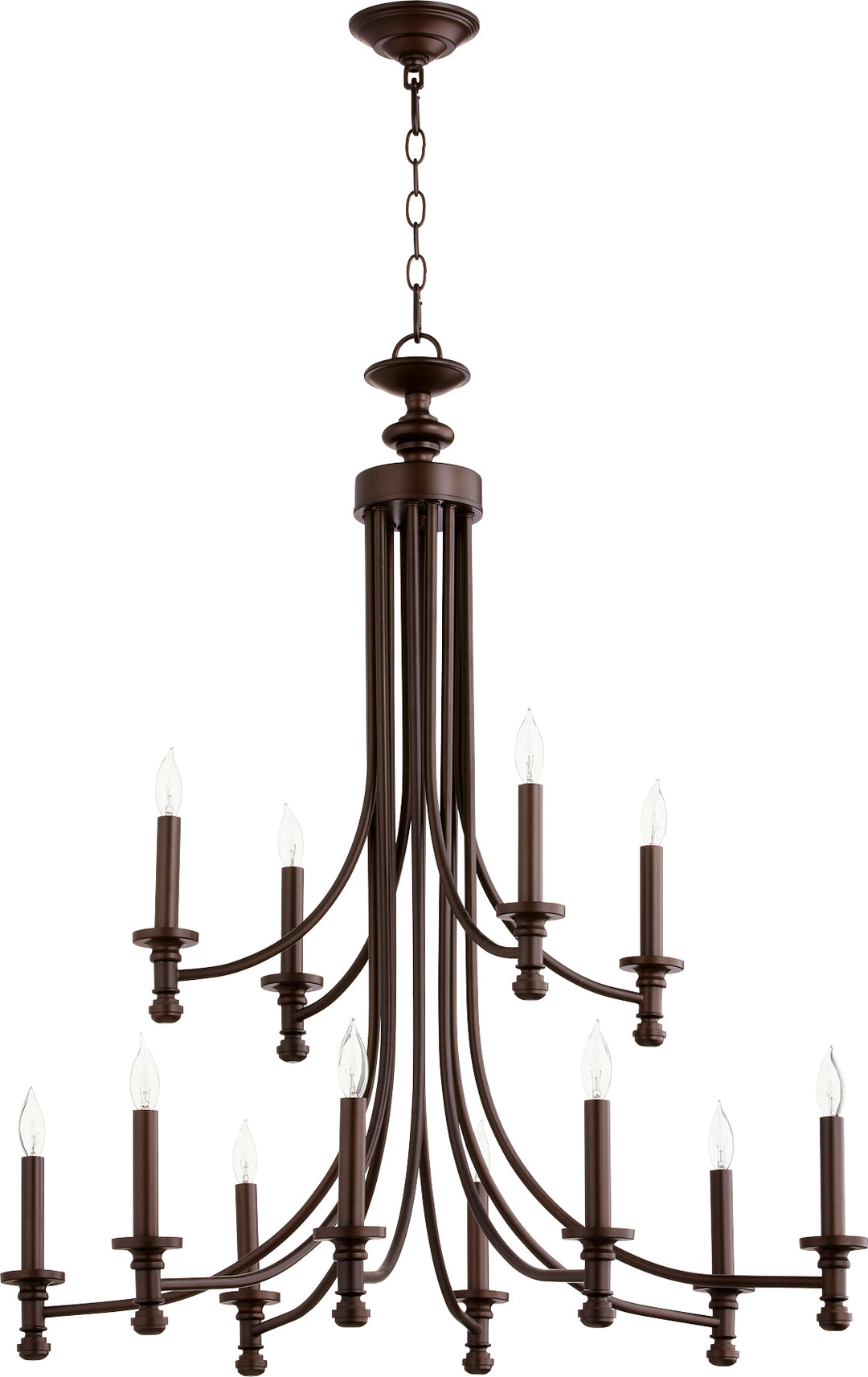 Rossington 12 Light Chandelier - Oiled Bronze