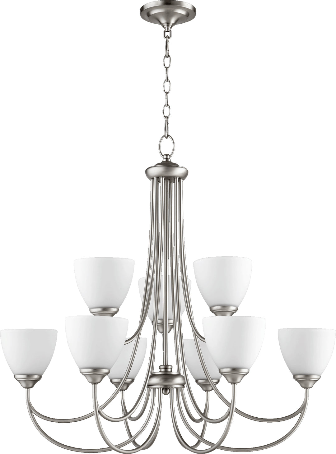 Brooks 9 Light Chandelier - Satin Nickel
