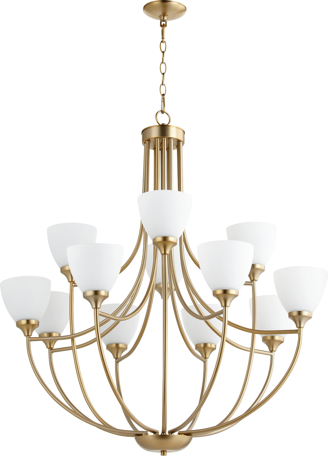 Enclave 12 Light Chandelier - Aged Brass