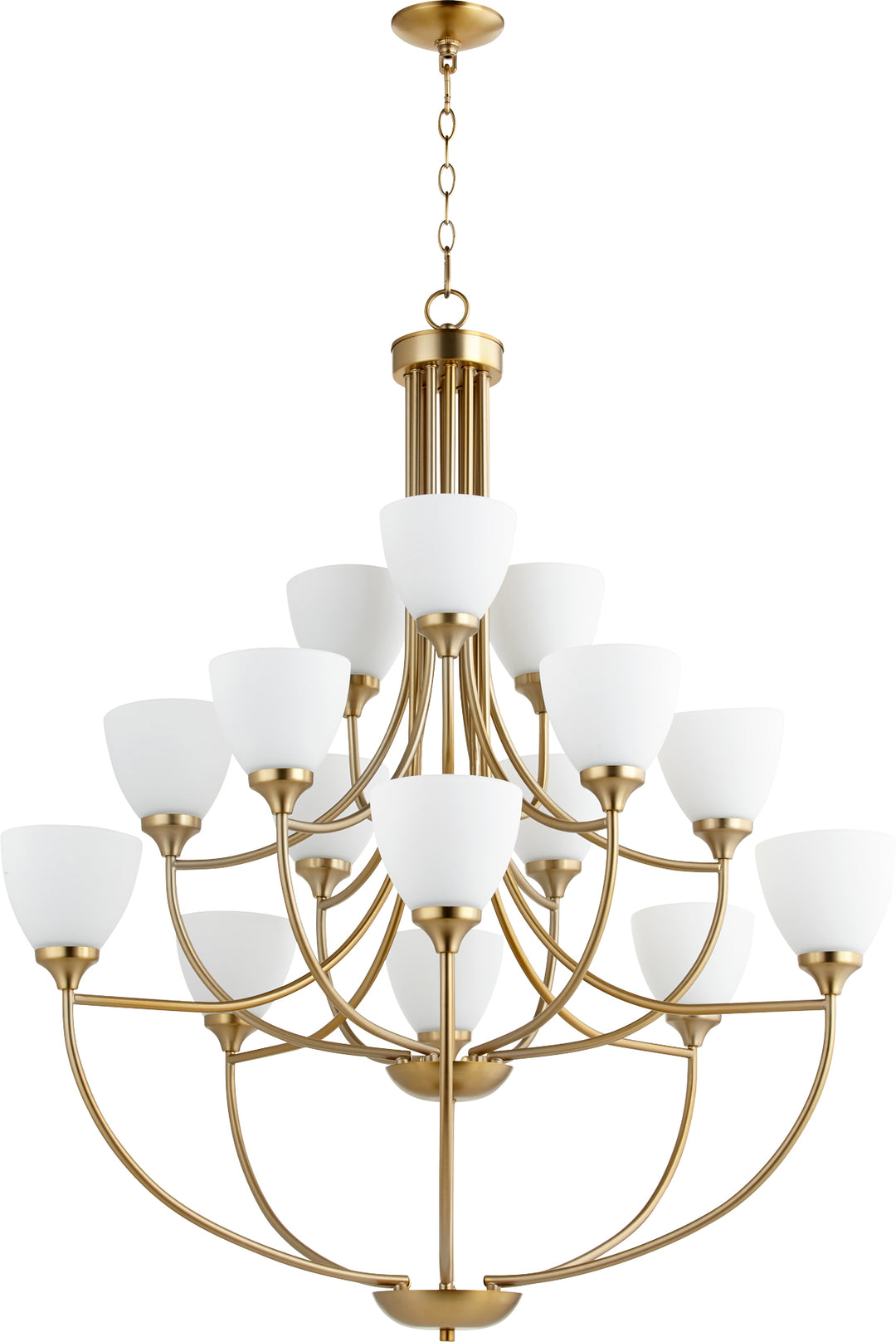 Enclave 15 Light Chandelier - Aged Brass