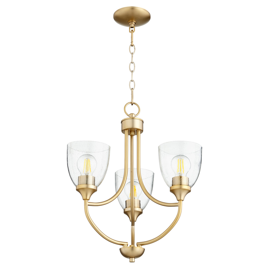 ENCLAVE Clear Seededed Chandelier - Aged Brass