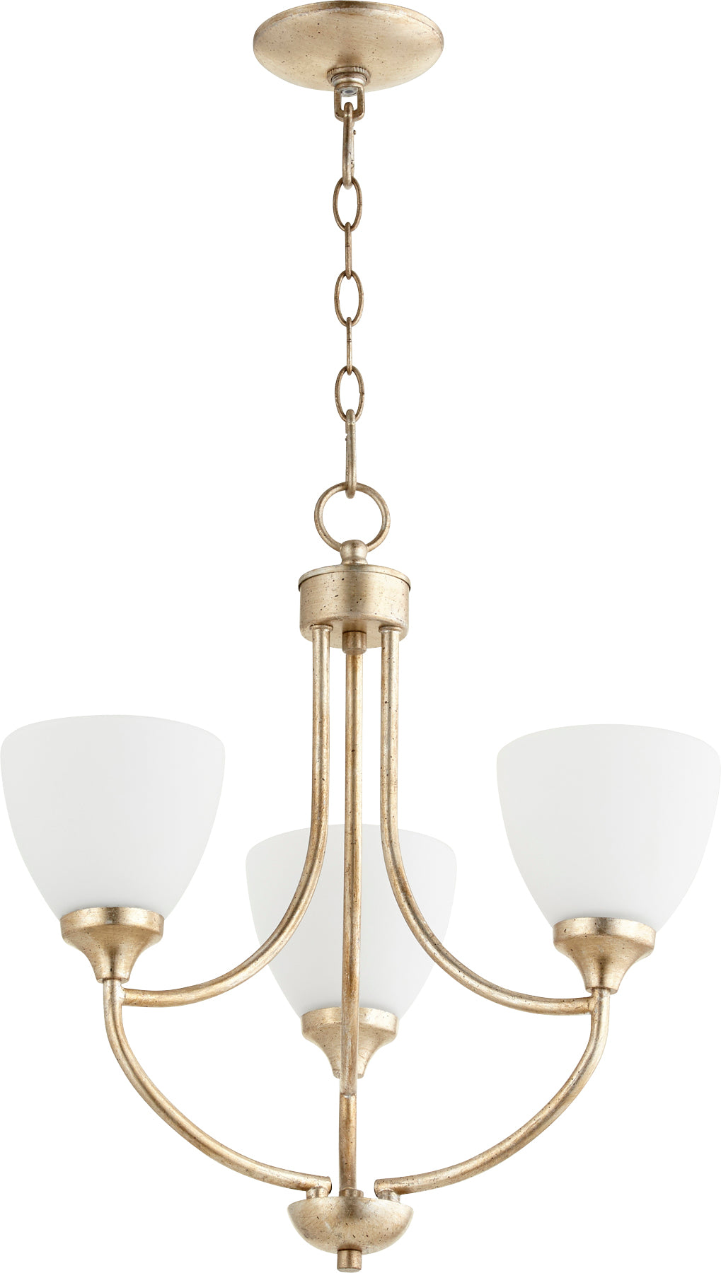 Enclave 3 Light Chandelier - Aged Silver Leaf