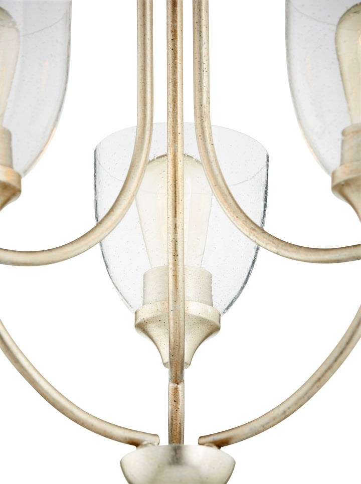Enclave 3 Light Chandelier - Aged Silver Leaf