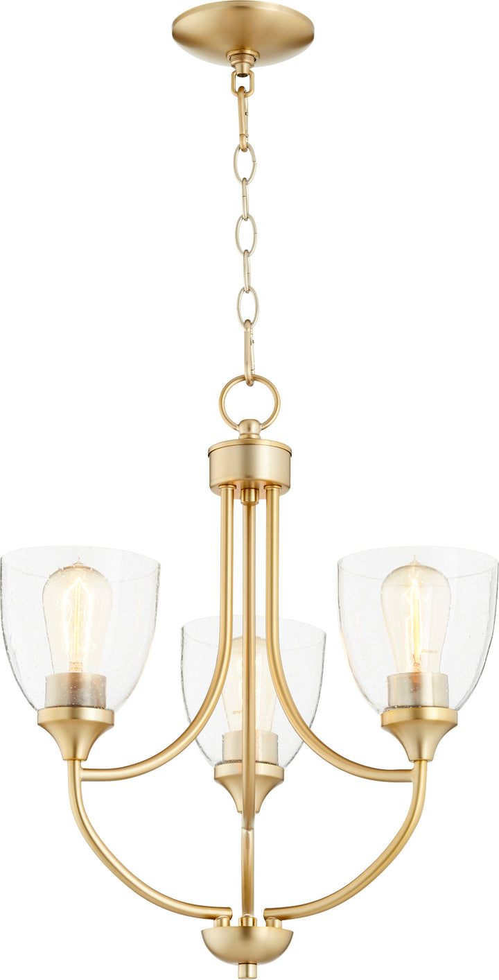 Enclave 3 Light Chandelier - Aged Brass