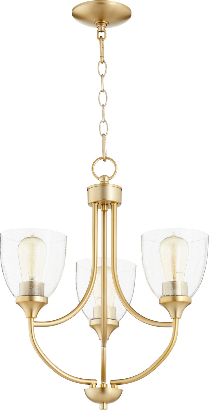 Enclave 3 Light Chandelier - Aged Brass