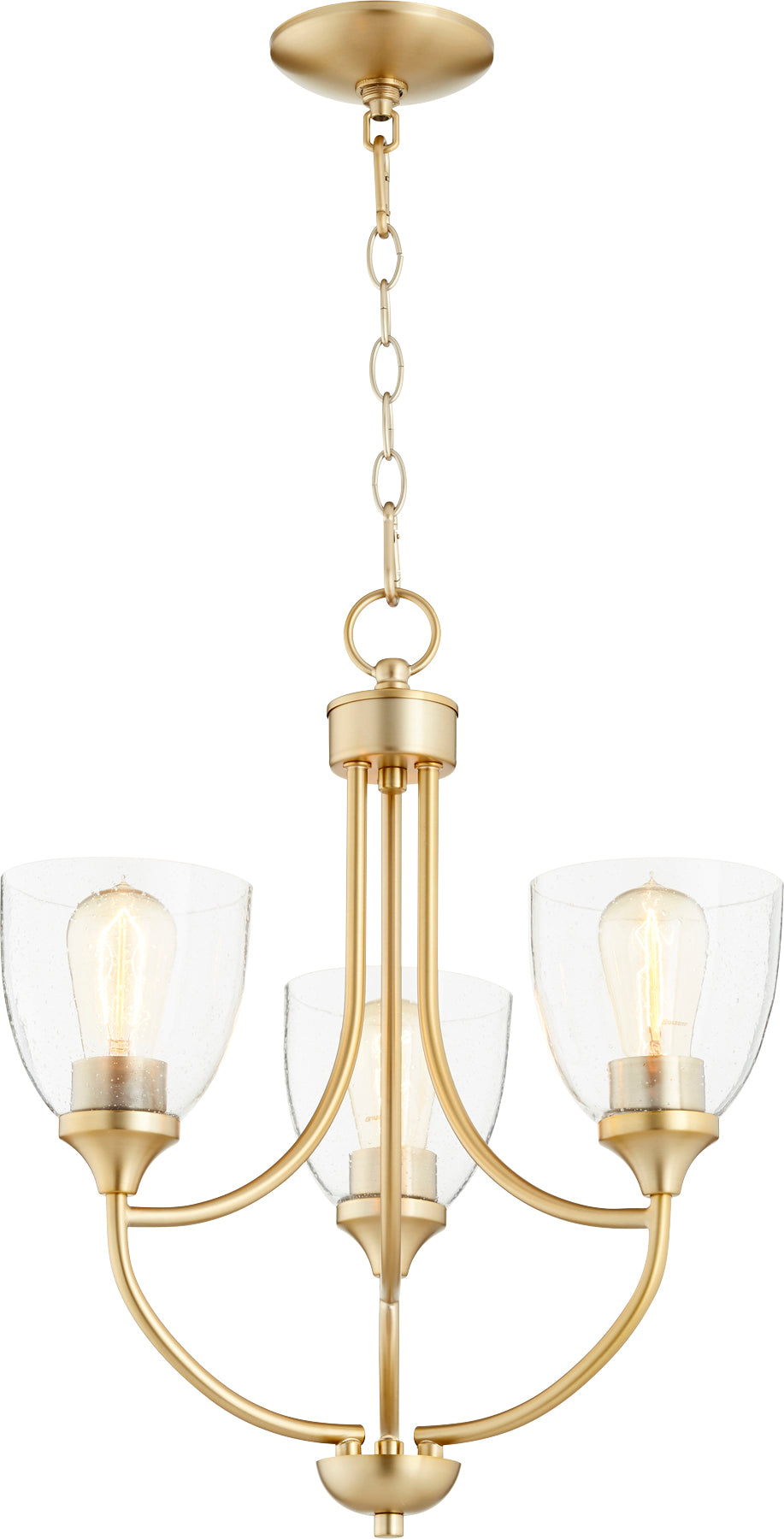 Enclave 3 Light Chandelier - Aged Brass