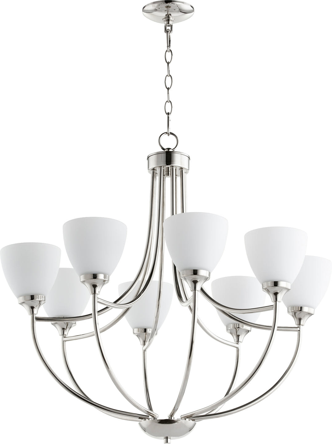 Enclave 8 Light Chandelier - Polished Nickel