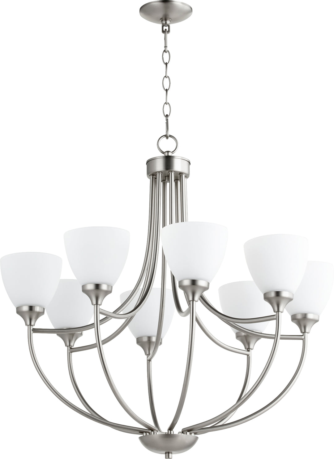Enclave 8 Light Chandelier - Satin Nickel