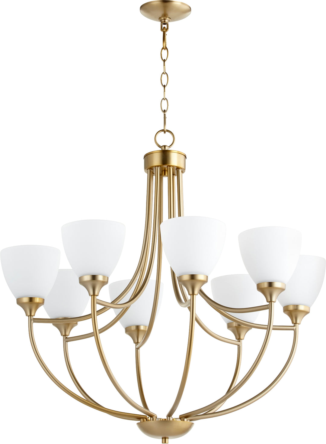 Enclave 8 Light Chandelier - Aged Brass